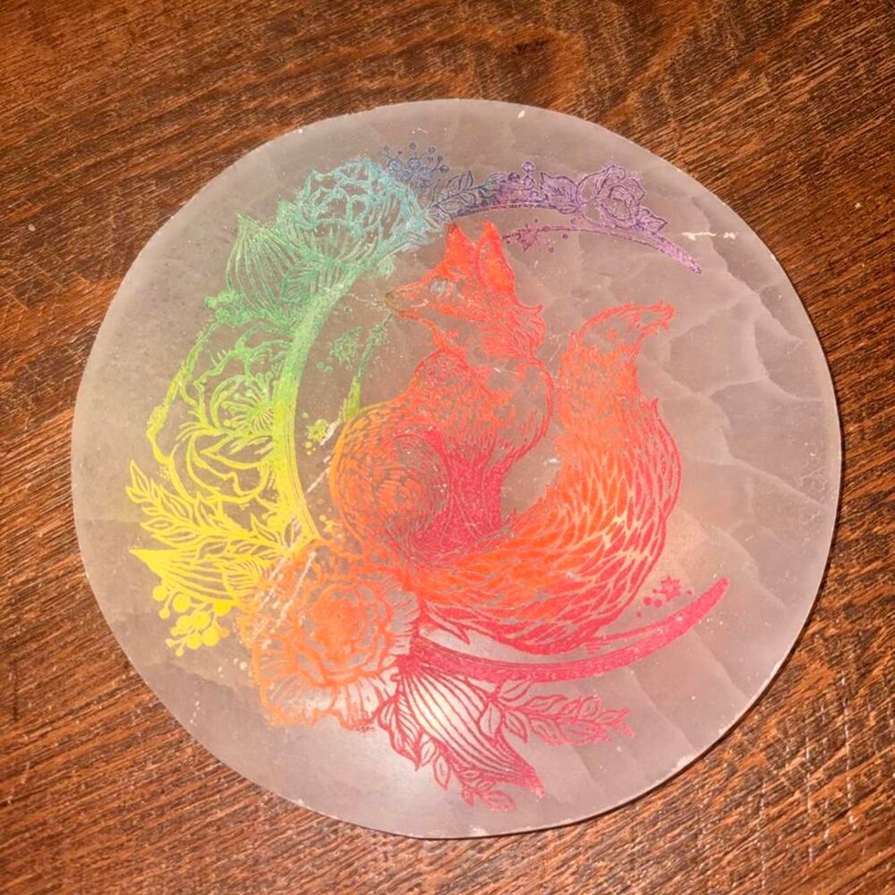 Selenite Engraved Decor Piece